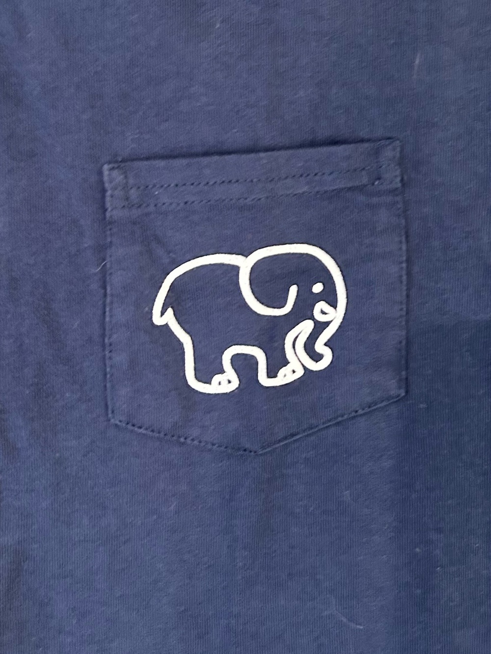 ivory ella Navy Long Sleeve Pocket Tee with Elephant Logo Medium - Picture 3 of 5